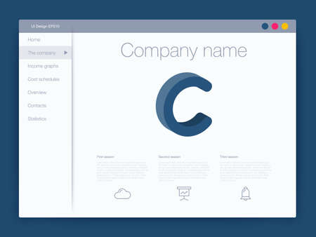 Dashboard infographic template with modern design annual statistics graphs. UI elements