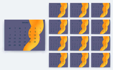 simple calendar 2019, Stock vector eps10. Color designのイラスト素材