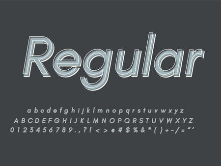 Retro color font and alphabet. Stock vectorのイラスト素材