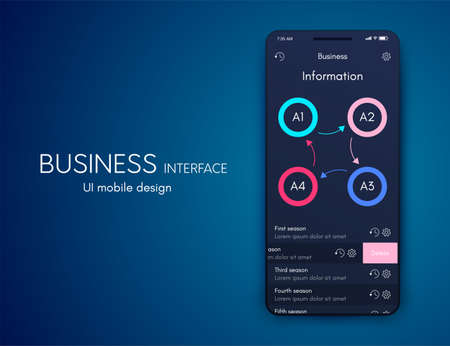 Mobile application interface. Ui design, stock vectorのイラスト素材