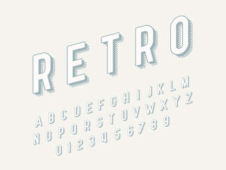 Retro font and alphabet. Stock vector illustrationのイラスト素材
