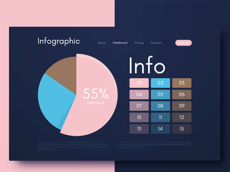 Vector graphic infographics. Template for creating mobile applications, workflow layout, diagram, banner, web design, business infographic. Stock vectorのイラスト素材