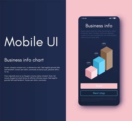 Mobile application infographic interface. Ui design, vector illustration. Infographics for web and mobile appのイラスト素材