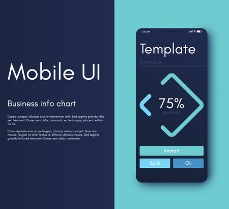 Vector graphics infographics with mobile phone. Template for creating mobile applications, workflow layout, diagram, banner, web design, business reports. Stock vectorのイラスト素材