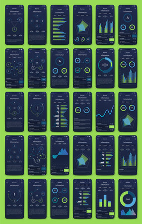 Vector graphics infographics with mobile phone. Template for creating mobile applications, workflow layout, diagram, banner, web design, business reports. Stock vectorのイラスト素材