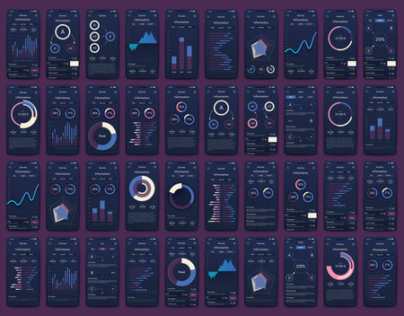 Vector graphics infographics with mobile phone. Template for creating mobile applications, workflow layout, diagram, banner, web design, business reports. Stock vectorのイラスト素材