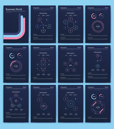 Vector graphics infographics with mobile phone. Template for creating mobile applications, workflow layout, diagram, banner, web design, business reports. Stock vectorのイラスト素材