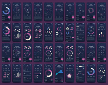 Vector graphics infographics with mobile phone. Template for creating mobile applications, workflow layout, diagram, banner, web design, business reports. Stock vectorのイラスト素材