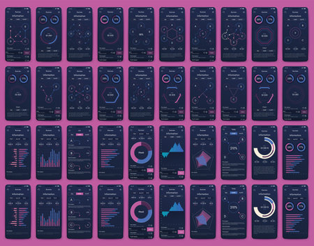 Vector graphics infographics with mobile phone. Template for creating mobile applications, workflow layout, diagram, banner, web design, business reports. Stock vectorのイラスト素材