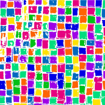 Vector multi-colored pattern. Abstract bright pattern in the form of squares of various shapes for...
