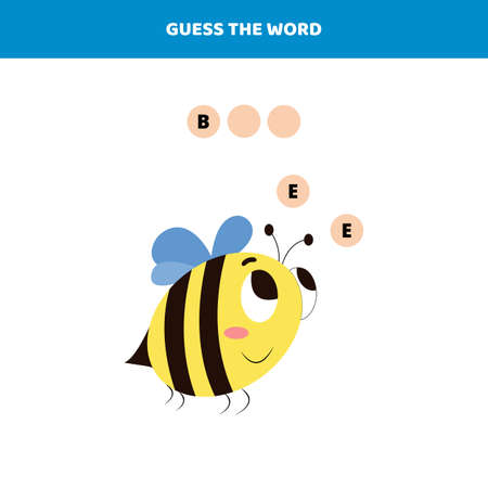 Guess the word. Educational game for kids.のイラスト素材