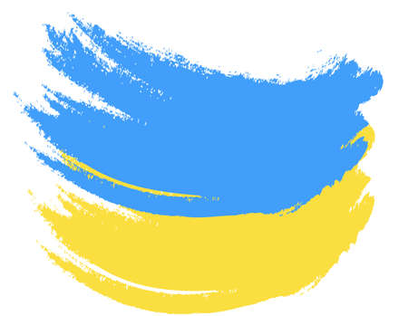 Icon with Ukraine flag texture blue and yellow.Vector illustration.のイラスト素材