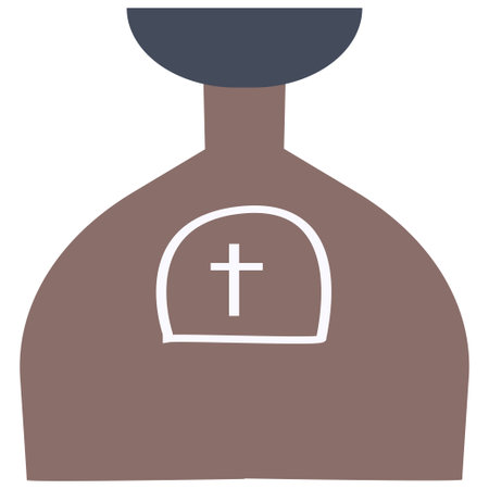Icon of a hand drawn doodle bottle with cross Single design graphic element. Vector Illustration.のイラスト素材