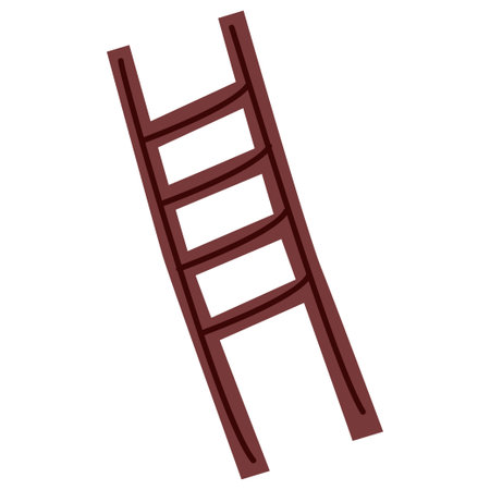 Icon of a cute hand drawn doodle wooden stairs.Single design graphic element.Hand drawn doodle vector illustration.のイラスト素材