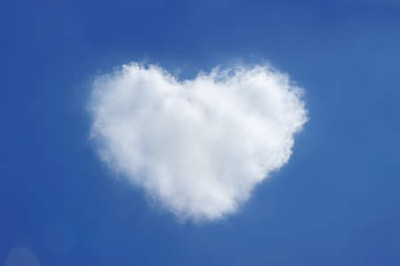 heart shapes cloud on blue sky
