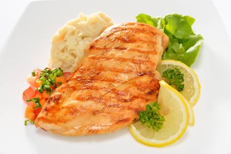 Grilled Chicken breast with Saladの写真素材