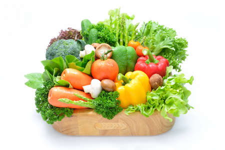 fruits and vegetables isolated on a white background