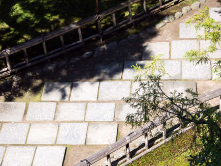 Stone path in a Japanese garden - in Seisonkaku villa, Kanazawa, Japanの写真素材