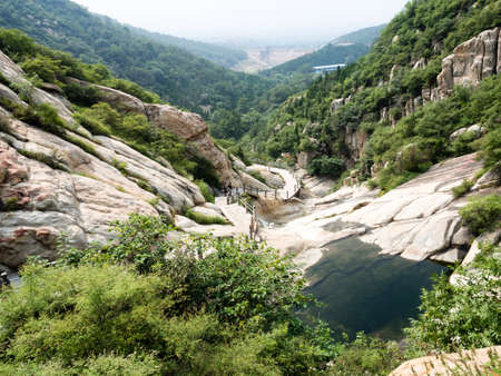 Water streaming in sacred Songshan mountainsの写真素材