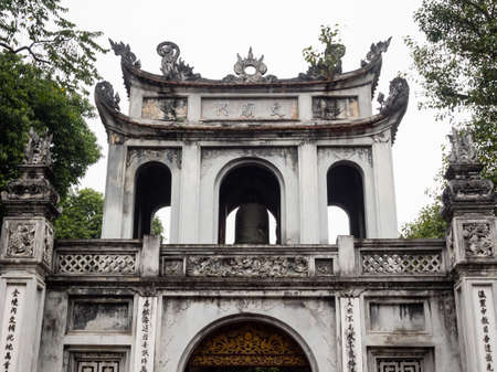 Main gate of the Temple of Literature in Hanoiの写真素材