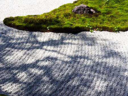 Traditional Japanese rock and sand gardenの写真素材