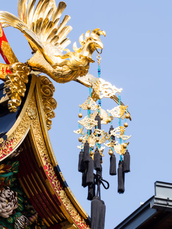 Takayama, Japan - October 9, 2015: Details of decorative float during Autumn Takayama Festivalのeditorial素材