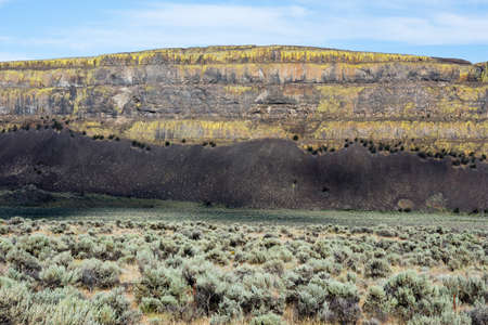 Coulee wall in the desert of Eastern Washington state, USAの写真素材
