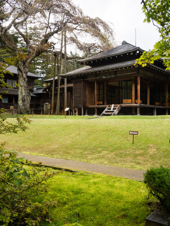 Nikko, Japan - October 23, 2016: Traditional Japanese residence with landscape garden in Tamozawa Imperial Villa Museumのeditorial素材