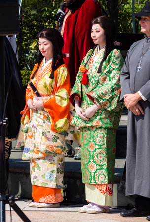 Gifu, Japan - October 4, 2015: Costumed historical figures during the 59th annual Nobunaga Festivalのeditorial素材