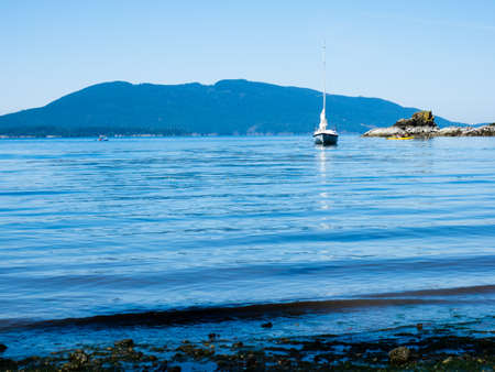 US Pacific coast - view of the ocean and islands from Larrabee state park, WA