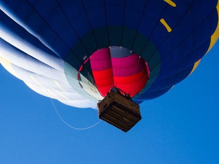 Winthrop, WA / USA - March 4, 2017: Hot air balloon taking visitors for a ride during Winthrop Balloon Festivalのeditorial素材