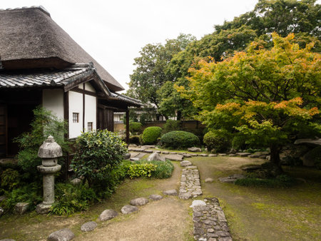 Kitsuki, Japan - October 31, 2016: Ohara residence, former samurai house with garden in historic castle town of Kitsukiのeditorial素材