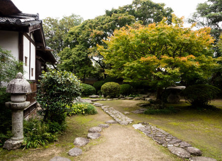 Kitsuki, Japan - October 31, 2016: Ohara residence, former samurai house with garden in historic castle town of Kitsukiのeditorial素材
