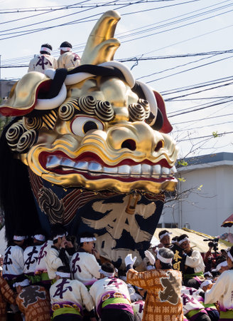 Karatsu, Japan - November 3, 2016: Otabisho Shinko ceremony is the main event of Karatsu Kunchi...