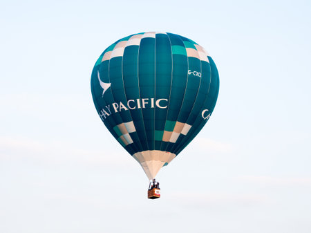 Saga, Japan - November 4, 2016: Colorful hot air balloon flying in the sky during Saga International Balloon Fiestaのeditorial素材