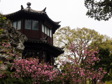 Suzhou, China - March 23, 2016: Springtime in Humble Administrator's Garden, one of the most famous classical gardens of Suzhouのeditorial素材