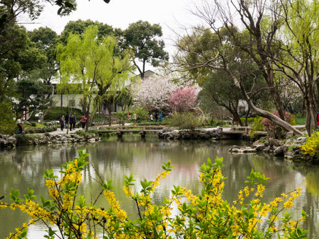 Suzhou, China - March 23, 2016: Springtime in Humble Administrator's Garden, one of the most famous...