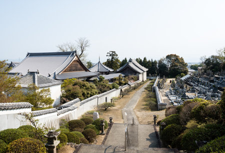 Panoramic view of Jizoji, temple number 5 on Shikoku pilgrimage - Tokushima prefecture, Japanのeditorial素材
