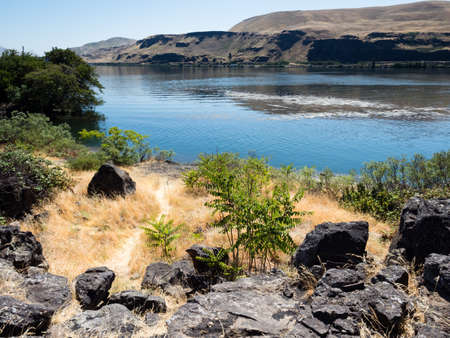 Columbia River at Horsethief Lake State Park, WA, USAの写真素材