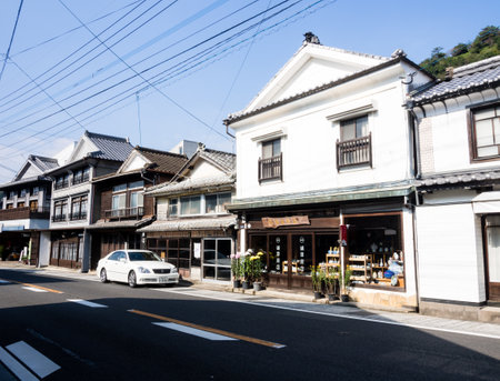 Arita, Japan - November 4, 2016: Traditional Japanese merchant houses in the town of Arita, birthplace of Japanese porcelainのeditorial素材