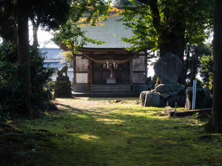 Aso, Japan - November 5, 2016: Shimomiya shrine inside Aso volcanic caldera, part of Aso-Kuju National Parkのeditorial素材