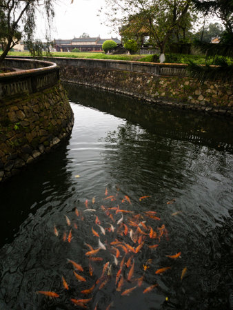 Hue, Vietnam - March 11, 2016: On the grounds of Imperial City of Hue, the former residence of Vietnam's rulers and Unesco World Heritage siteのeditorial素材