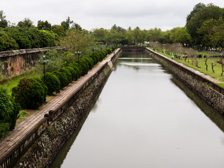 Outer moat of Imperial City of Hue, the former residence of Vietnam's rulers and Unesco World Heritage siteのeditorial素材