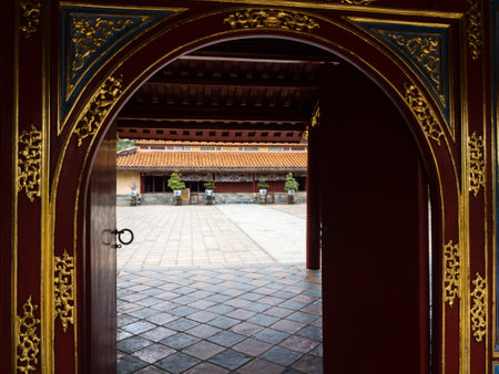 Hue, Vietnam - March 12, 2016: On the grounds of Minh Mang tomb, one of Imperial Tombs of Hueのeditorial素材