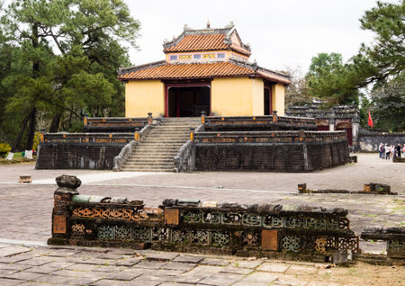 Hue, Vietnam - March 12, 2016: On the grounds of Minh Mang tomb, one of Imperial Tombs of Hueのeditorial素材
