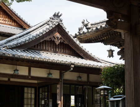 Tokushima, Japan - April 3, 2018: On the grounds of Dainichiji, temple number 13 of Shikoku pilgrimageのeditorial素材