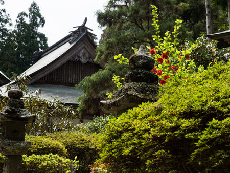 Tokushima, Japan - April 4, 2018: On the grounds of Kakurinji, temple number 20 of Shikoku pilgrimageのeditorial素材