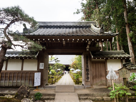 Nankoku, Kochi prefecture, Japan - April 6, 2018: On the grounds of Kokubunji, temple number 29 of Shikoku pilgrimage