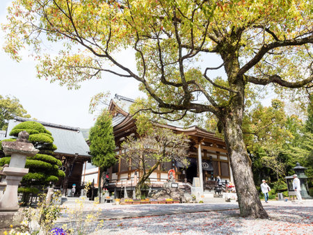 Kochi, Japan - April 6, 2018: On the grounds of Zenrakuji, temple number 30 of Shikoku pilgrimageのeditorial素材
