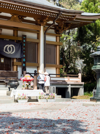 Kochi, Japan - April 6, 2018: On the grounds of Zenrakuji, temple number 30 of Shikoku pilgrimageのeditorial素材